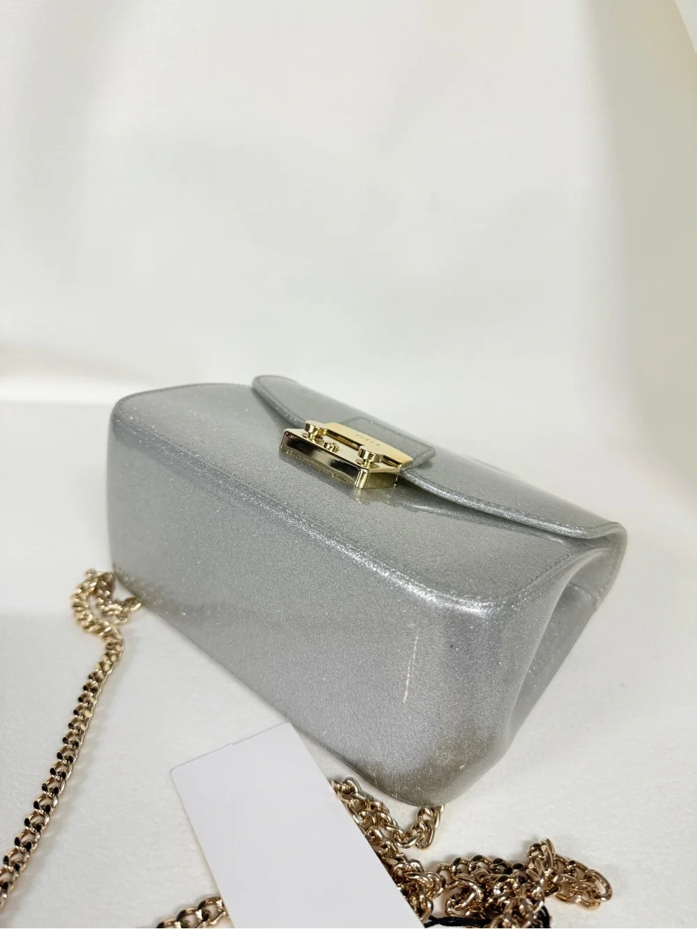 Furla Candy Meringa Mini Crossbody Bag In Silver